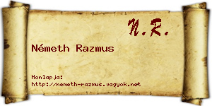 Németh Razmus névjegykártya